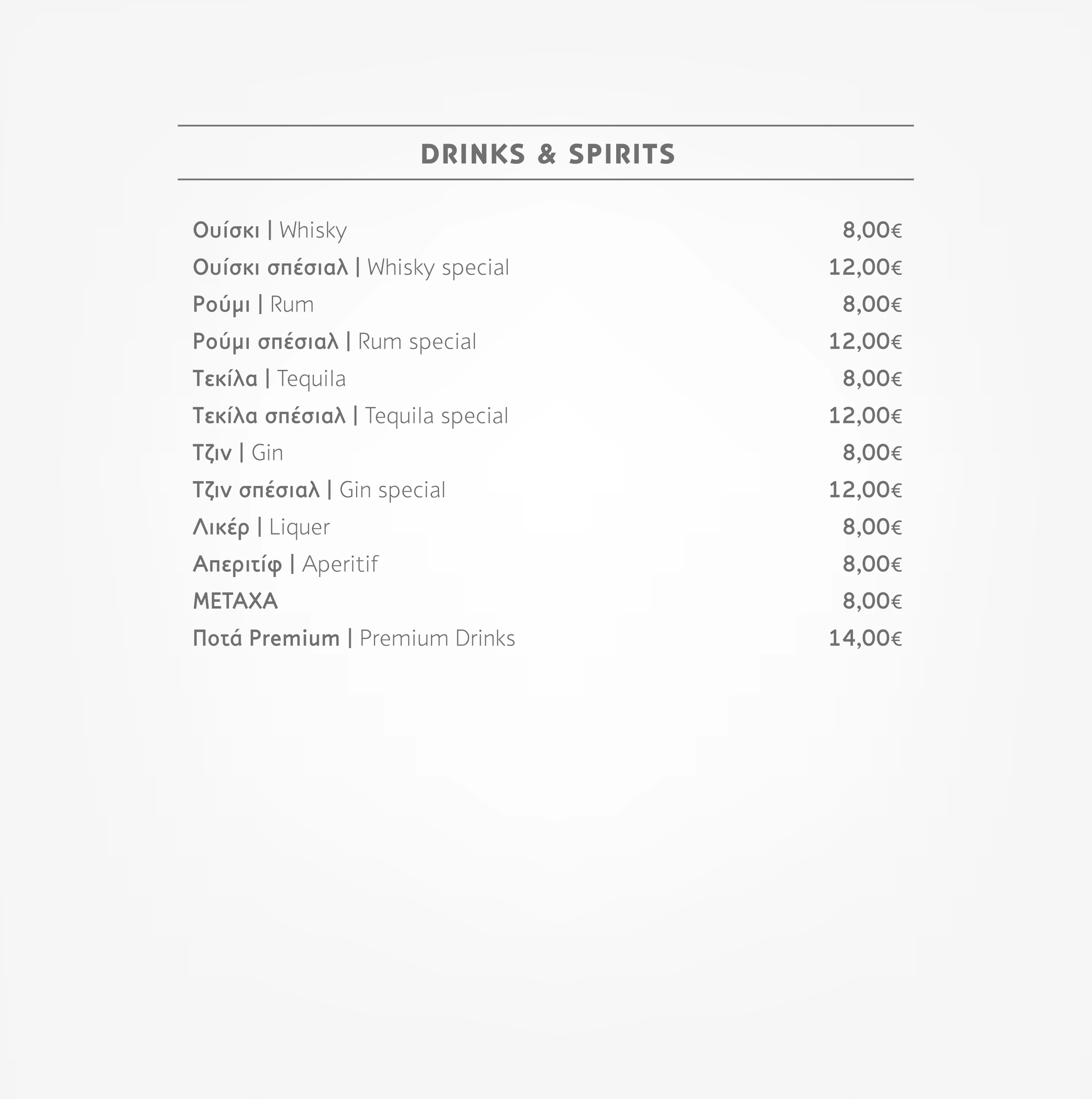 Charlie's brunch menu