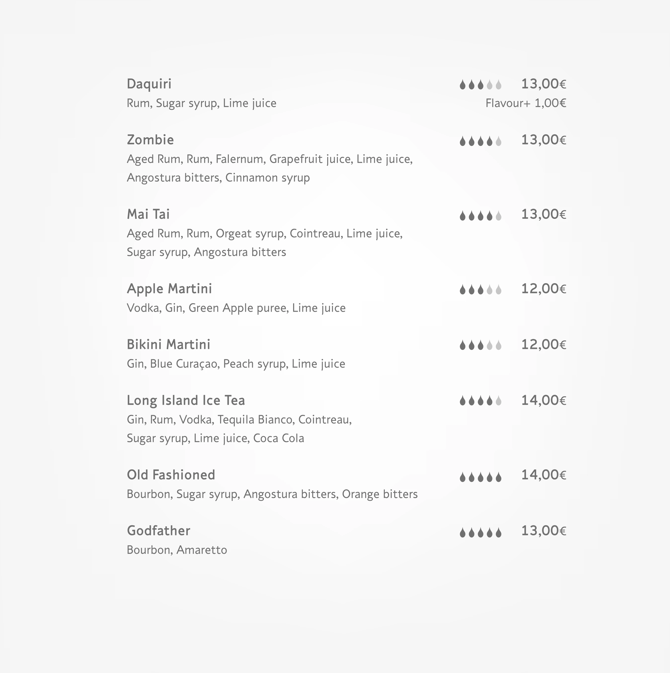 Charlie's brunch menu