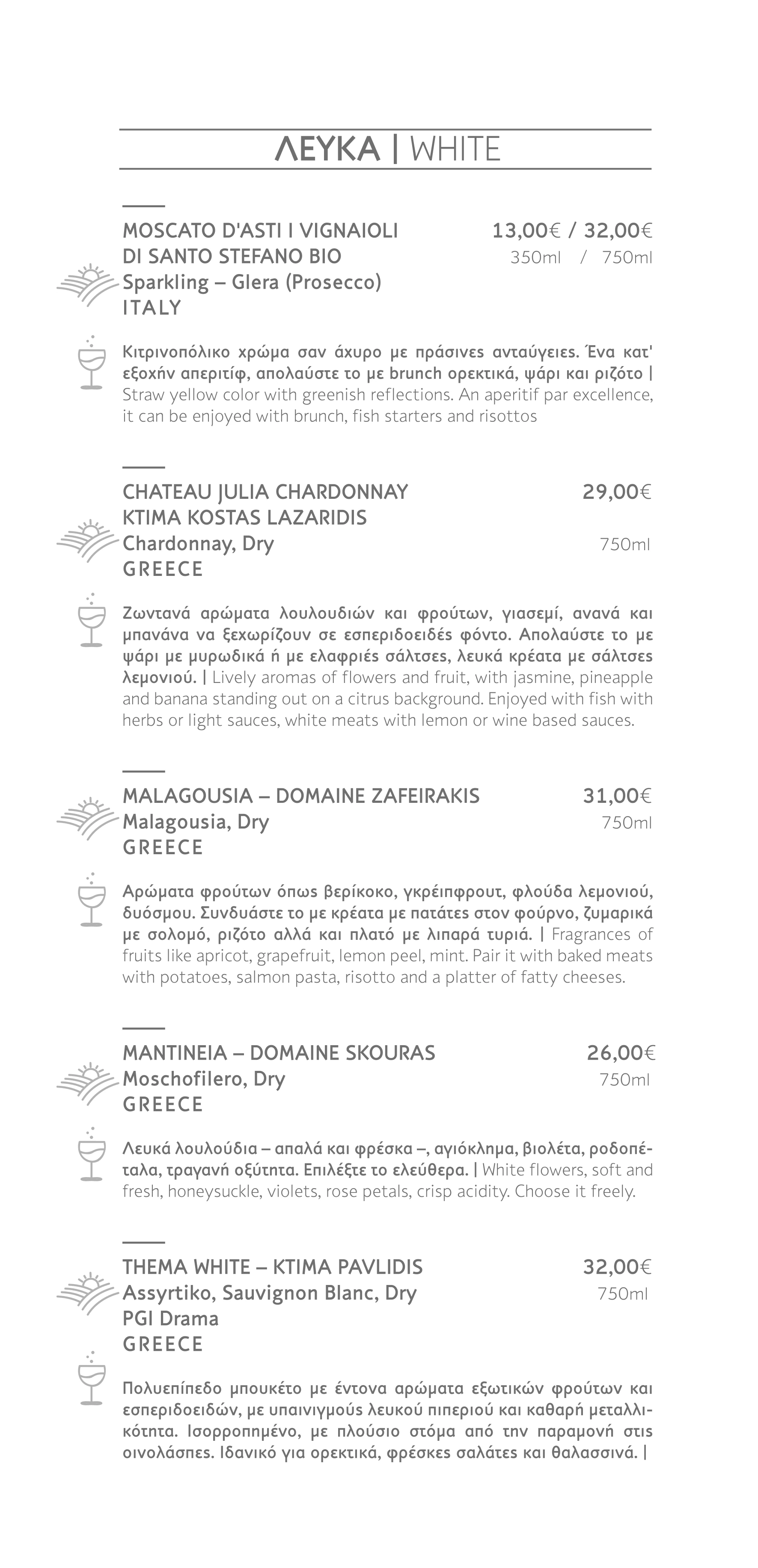 Charlie's brunch menu